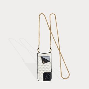Bandolier Sheila Gold crossbody for iPhone 13 Pro.